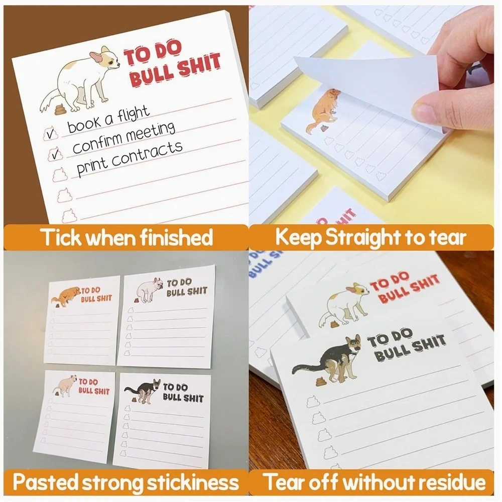 6pc Funny Dog-Themed Notepads- NEW